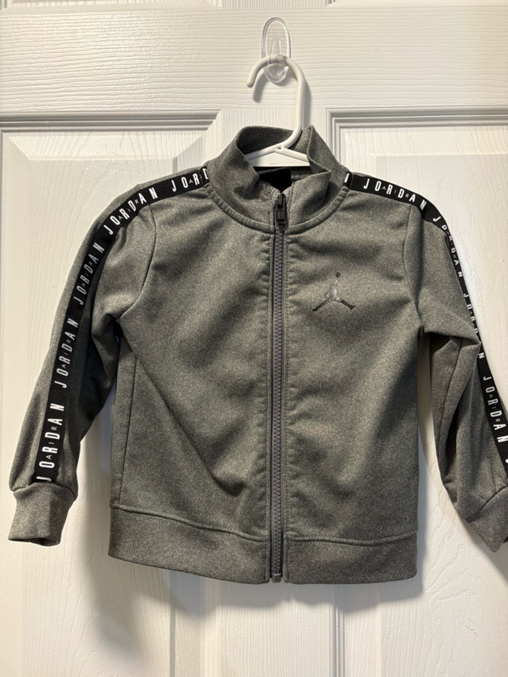 Jordan Gray Full-Zip Track Jacket with Red Jumpman